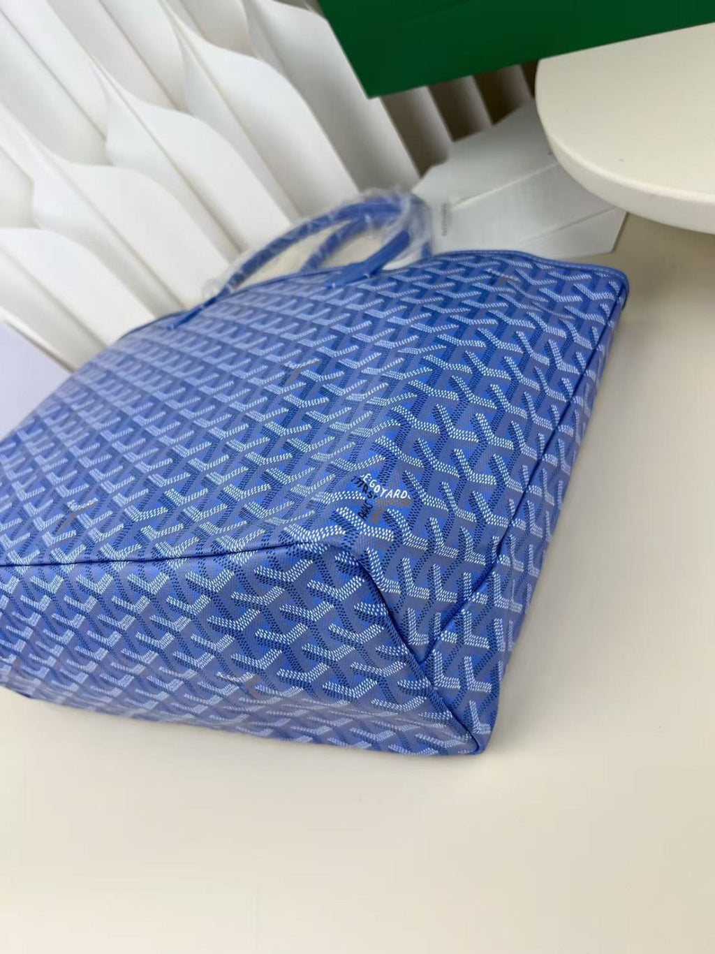 GOYARD GOYARDINE SAINT LOUIS PM TOTE BAG 40 IN BLUE CANVAS