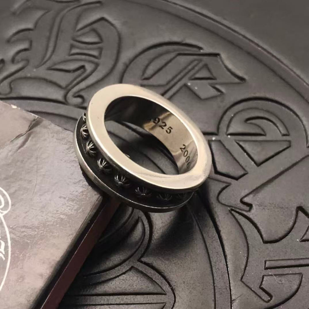 CHROME HEARTS CROSS MOTIFS STERLING SILVER RING