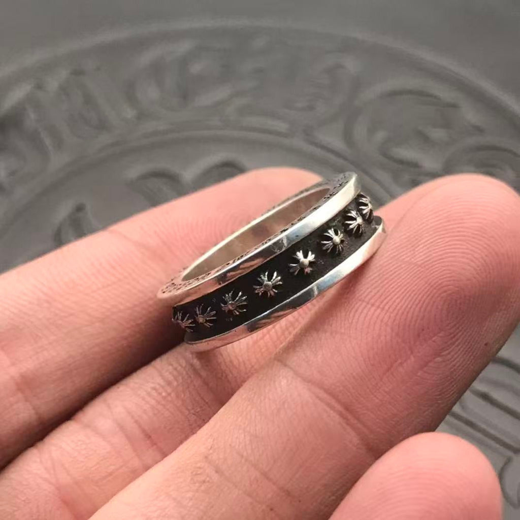 CHROME HEARTS CROSS MOTIFS STERLING SILVER RING