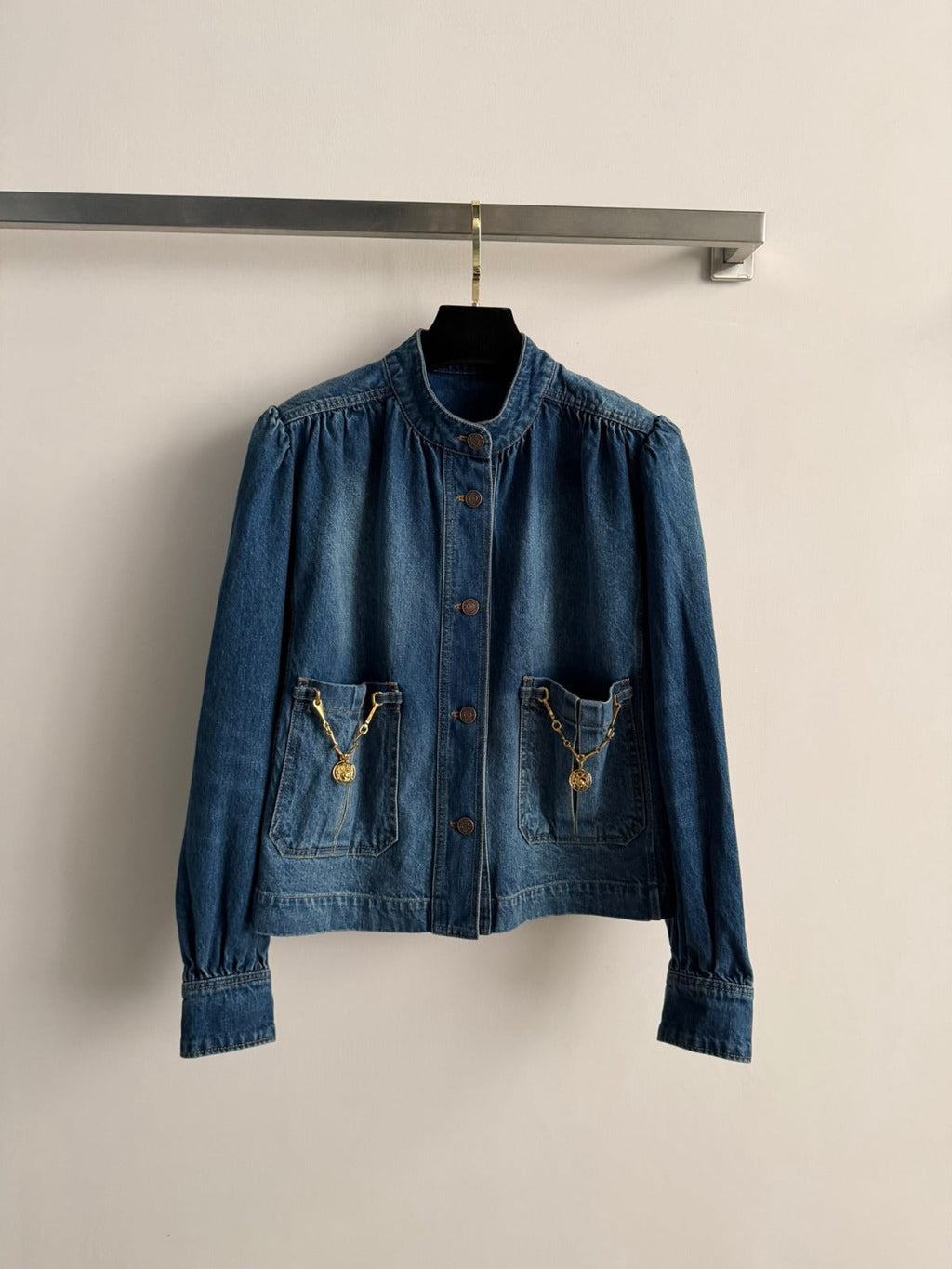 CHLOE JACKET PUFFED SLEEVES IN DENIM
