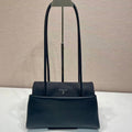 PRADA BONNIE HANDBAG 28 IN BLACK CALFSKIN