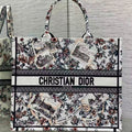 DIOR SOUVENIR DE ROME BOOK TOTE BAG IN FLORAL EMBROIDERY