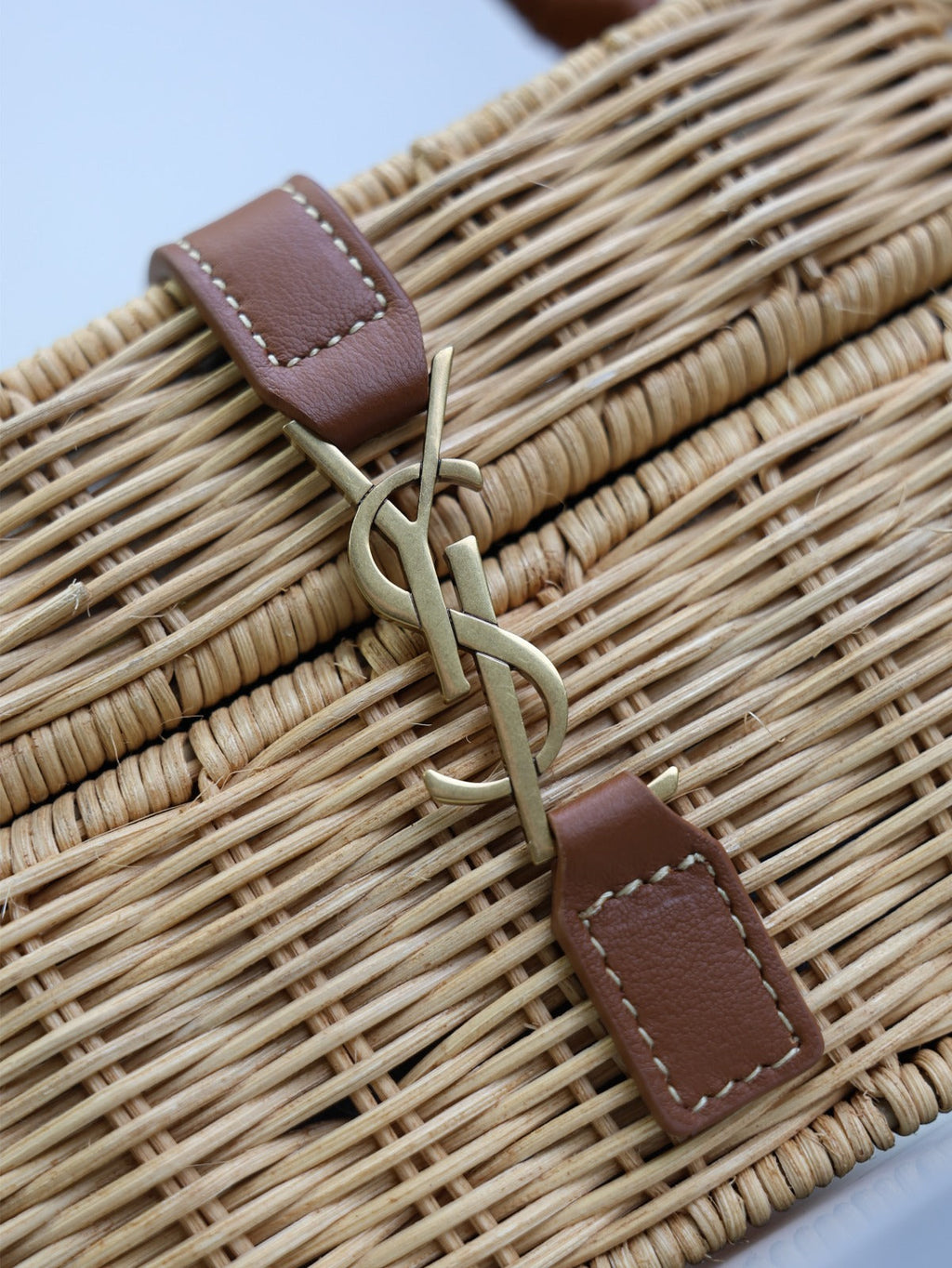 YSL GABY VANITY BAG 18 IN BEIGE WOVEN RAFFIA