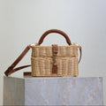 YSL GABY VANITY BAG 18 IN BEIGE WOVEN RAFFIA