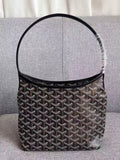 GOYARD BOHEME HOBO BAG 26 IN BLACK GOYARDINE CANVAS
