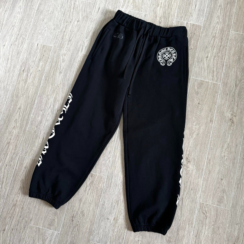 CHROME HEARTS HORSESHOE FLORAL CROSS SET IN BLACK COTTON