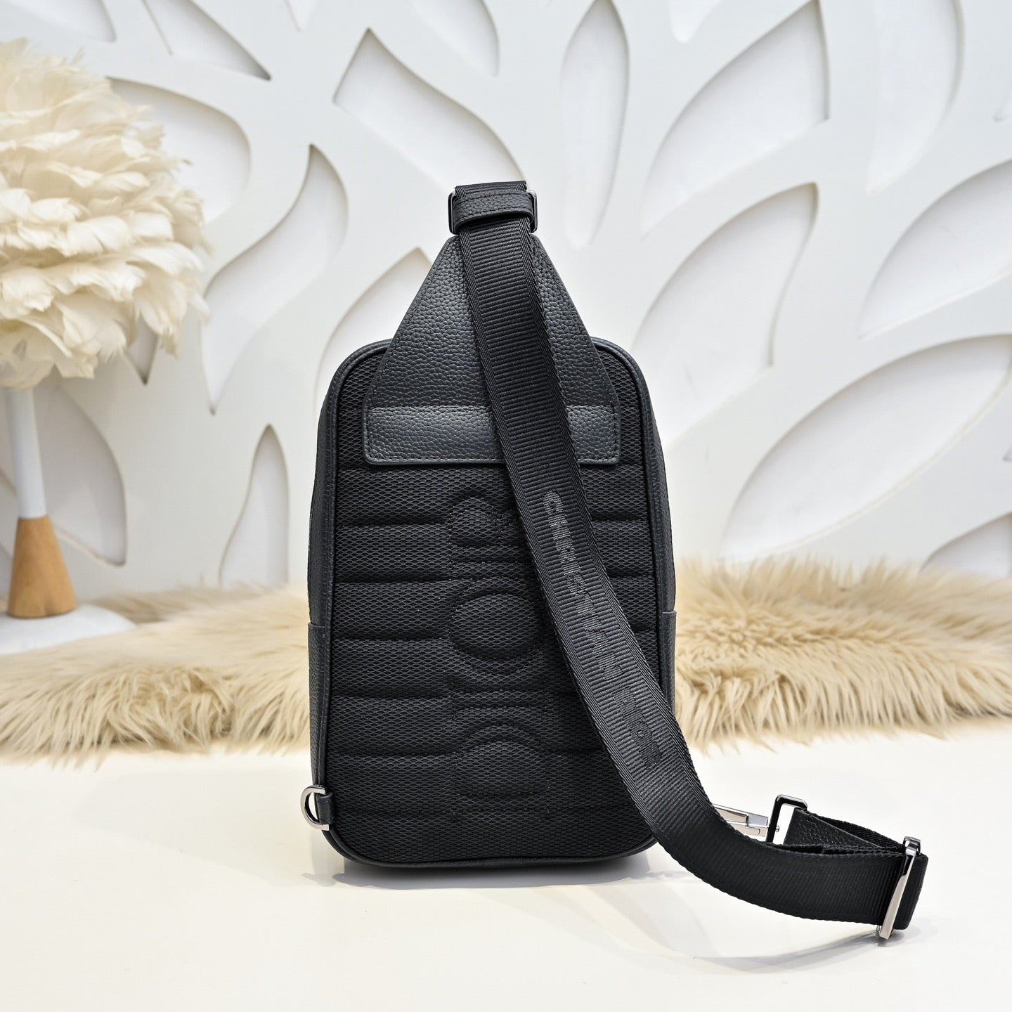 DIOR RIDER SLING BAG 26 IN BLACK DIOR OBLIQUE JACQUARD MIX CALFSKIN