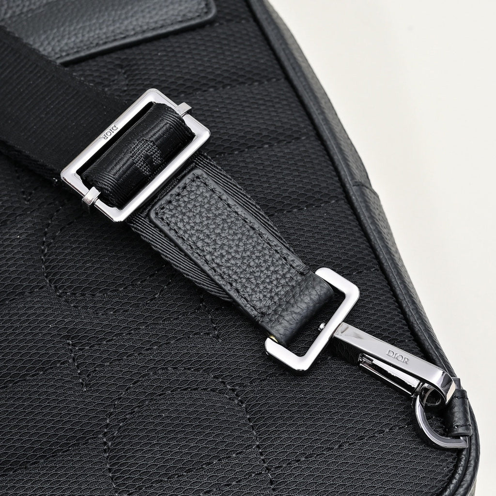 DIOR RIDER SLING BAG 26 IN BLACK DIOR OBLIQUE JACQUARD MIX CALFSKIN