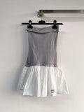 MIUMIU DRESS IN GREY AND WHITE 233568