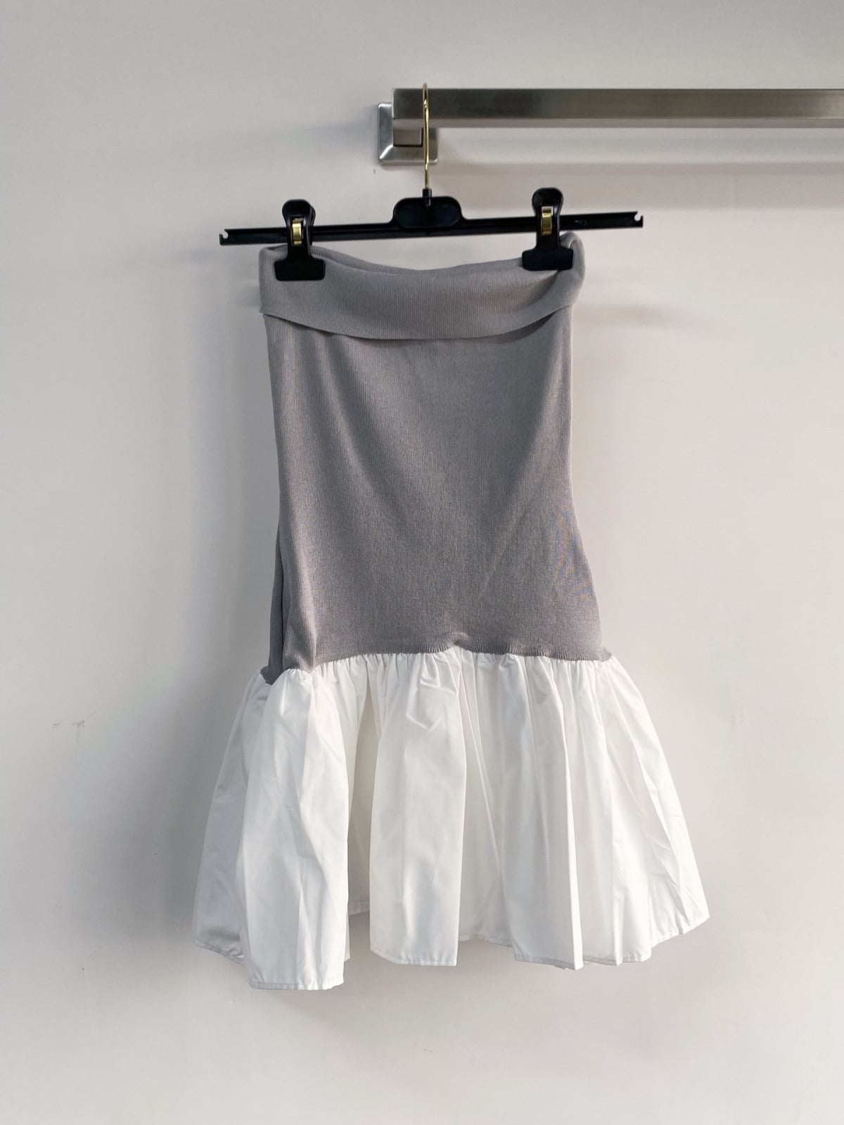 MIUMIU DRESS IN GREY AND WHITE 233568