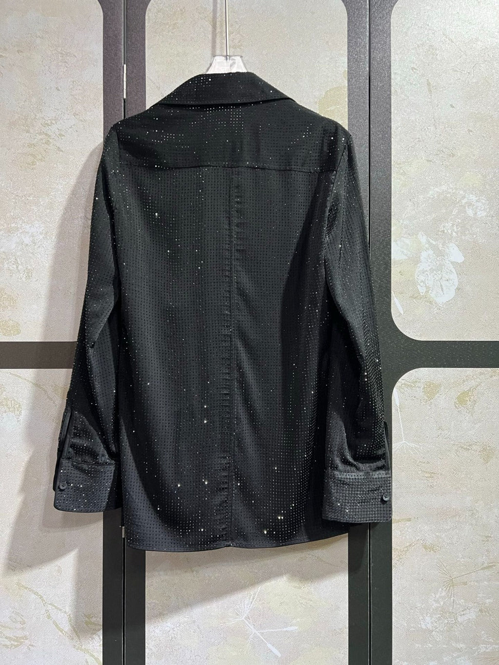 ALEXANDER WANG HOTFIX BUTTON-UP SHIRT IN BLACK