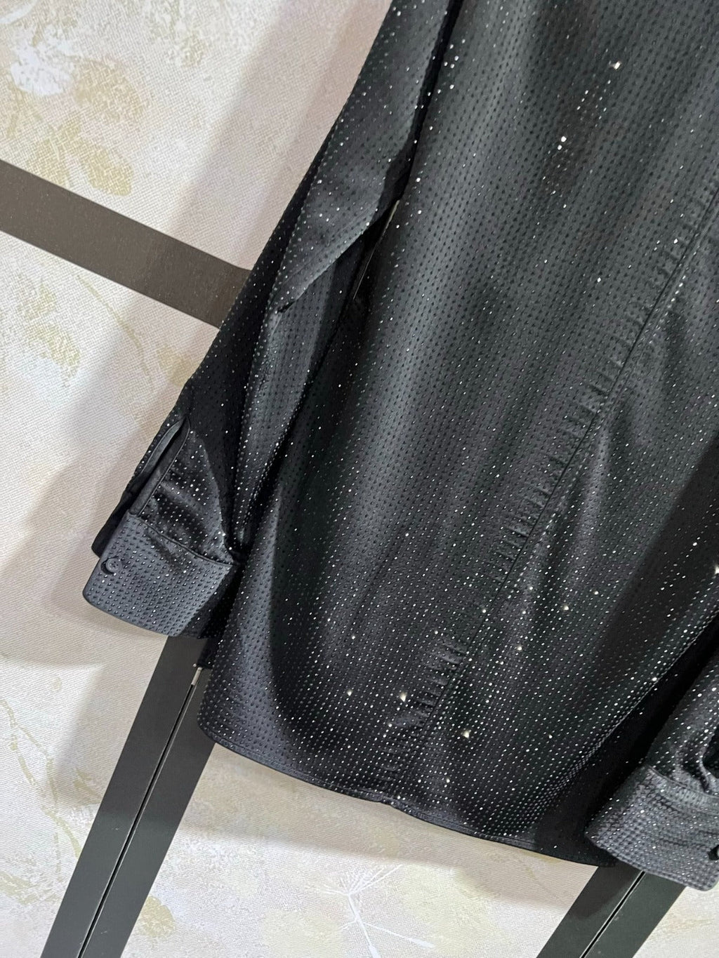ALEXANDER WANG HOTFIX BUTTON-UP SHIRT IN BLACK