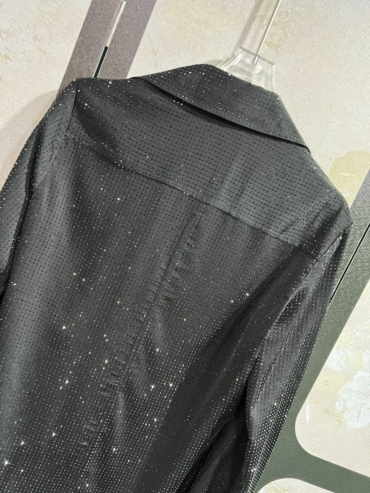 ALEXANDER WANG HOTFIX BUTTON-UP SHIRT IN BLACK
