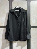 ALEXANDER WANG HOTFIX BUTTON-UP SHIRT IN BLACK