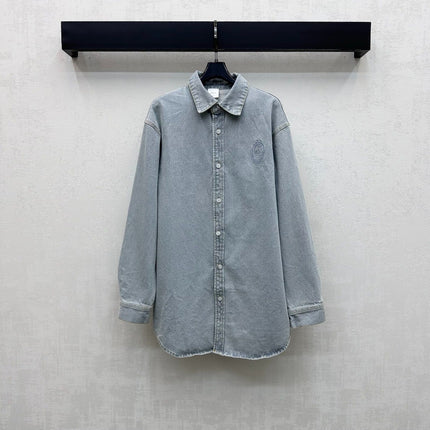 DIOR 26S LONG SLEEVE DENIM SHIRT IN LIGHT BLUE DENIM