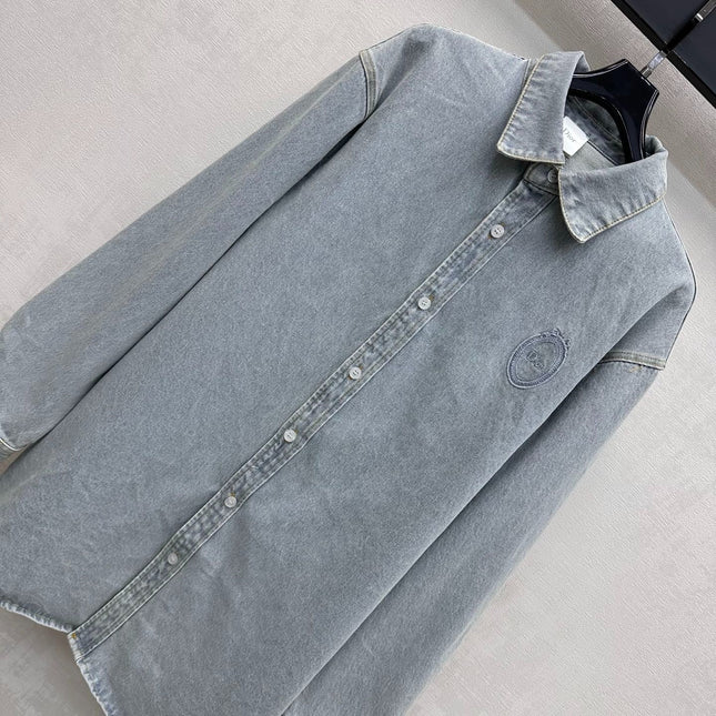 DIOR 26S LONG SLEEVE DENIM SHIRT IN LIGHT BLUE DENIM