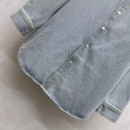 DIOR 26S LONG SLEEVE DENIM SHIRT IN LIGHT BLUE DENIM
