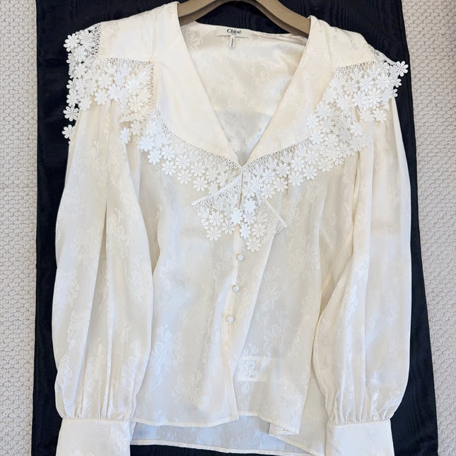 CHLOE WHITE SHIRT IN SILK 724744