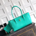 CHANEL SHOPPING BAG 35 IN OPALITE CROCODILE EMBOSSED CALFSKIN GOLD HARDWARE
