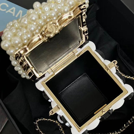 CHANEL 26S POP COCO CLUTCH IN BLACK & WHITE PATENT LEATHER