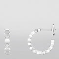 HONEE SILVER DIAMOND HOOP EARRINGS