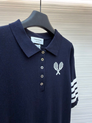 THOM 26S SHORT-SLEEVED KNIT POLO SHIRT STYLE 177