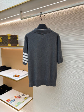 THOM 26S SHORT-SLEEVED KNIT POLO SHIRT STYLE 176