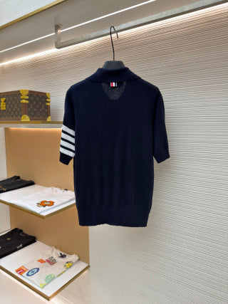 THOM 26S SHORT SLEEVE POLO KNIT TOP STYLE 245