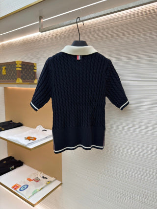 THOM 26S SHORT SLEEVE POLO KNIT TOP STYLE 238