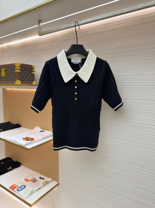 THOM 26S SHORT SLEEVE POLO KNIT TOP STYLE 238