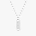 MOVE 10TH PM SILVER DIAMOND NECKLACE
