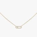 MOVE UNO PAVED SILVER DIAMOND NECKLACE