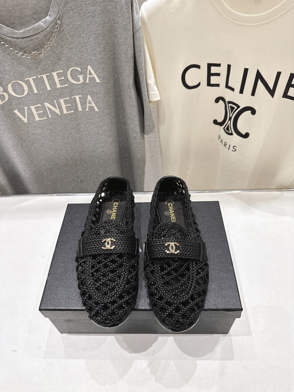 CHANEL 26S BRAIDED MULE IN BLACK WOVEN LEATHER