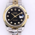 DATEJUST 41 TWO-TONE BLACK DIAL DIAMOND NUMERALS