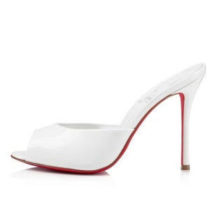 CL ME DOLLY STILETTO HEEL IN WHITE MIX RED CALFSKIN