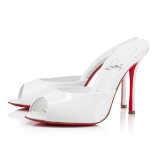 CL ME DOLLY STILETTO HEEL IN WHITE MIX RED CALFSKIN