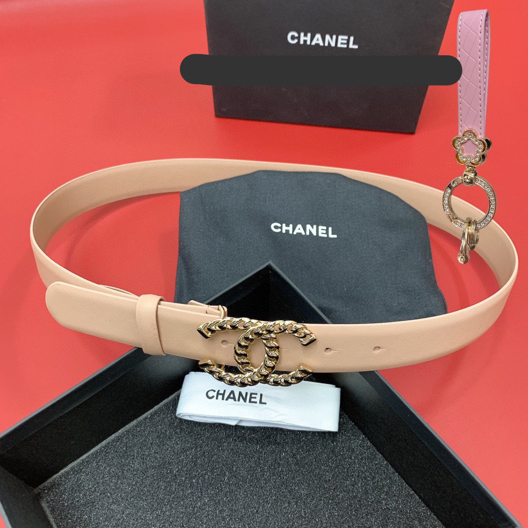 CC 26S BELT 30 MM IN BEIGE CALFSKIN 660336
