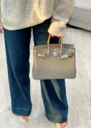 HM BIRKIN BAG 30 TEMPERED GRAY CALFSKIN  BUCKLE