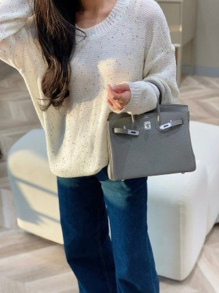 HM BIRKIN BAG 30 TEMPERED GRAY CALFSKIN  BUCKLE