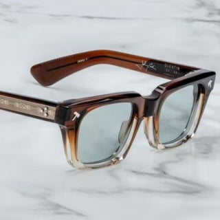 SQUARE SUNGLASSES 592596 IN BROWN MIXD WHITE ACETATE