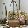 DIOR 26S BOW POUCH BAG 20 IN BROWN LAMBSKIN
