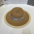 MIUMIU 26S WIDE-BRIM STRAW HAT IN BROWN 343683
