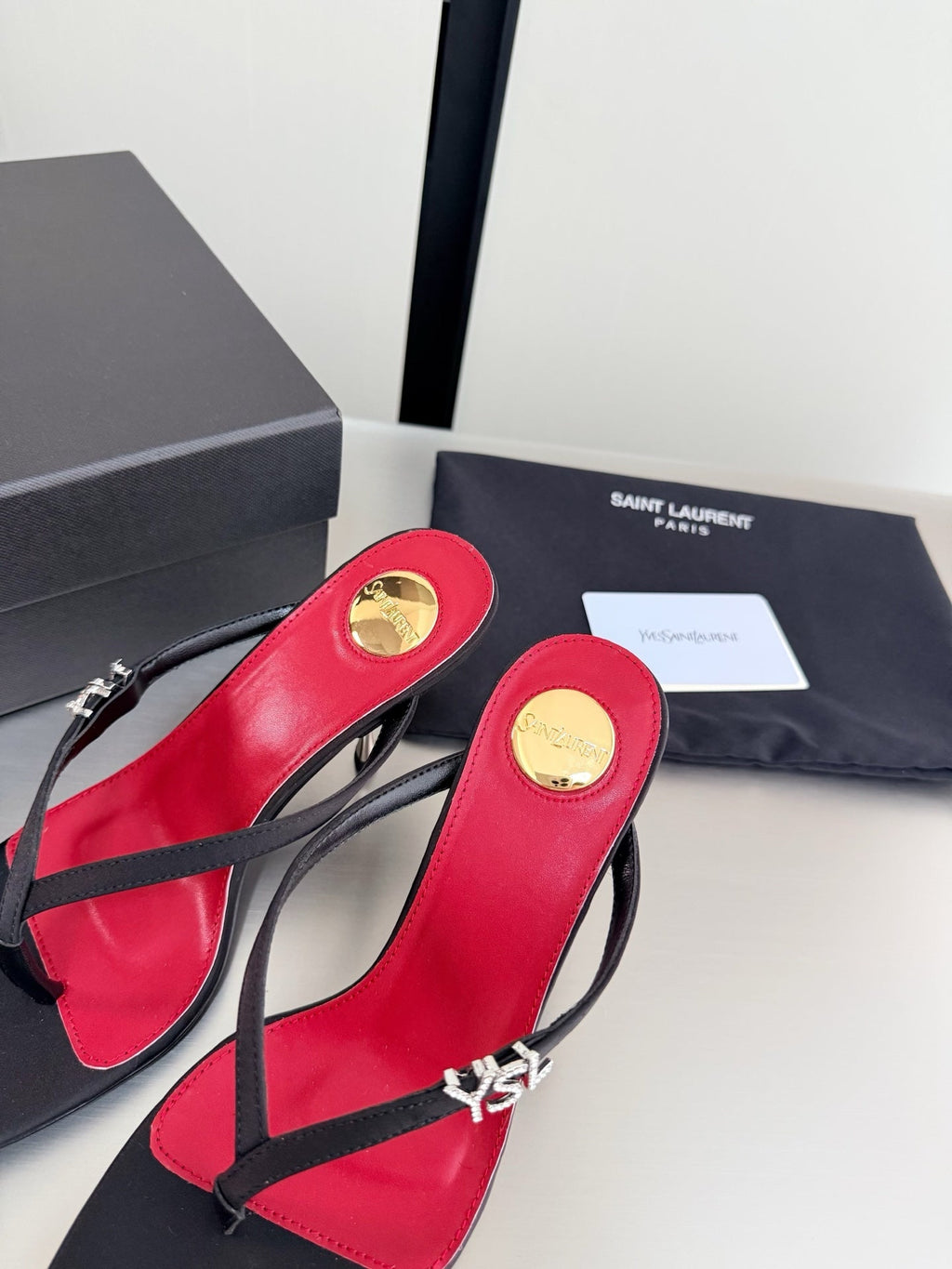 SAINT LAURENT JERRY MULES 75MM IN BLACK FABRIC  SILVER LOGO