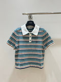 CELINE 26S STRIPED SHORT-SLEEVE POLO SHIRT 407