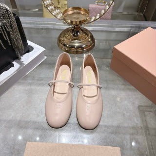 MIUMIU 26S CLOSED-BACK SANDALS IN LIGHT PINK CALFSKIN