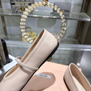 MIUMIU 26S CLOSED-BACK SANDALS IN LIGHT PINK CALFSKIN
