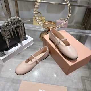 MIUMIU 26S CLOSED-BACK SANDALS IN LIGHT PINK CALFSKIN