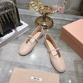 MIUMIU 26S CLOSED-BACK SANDALS IN LIGHT PINK CALFSKIN