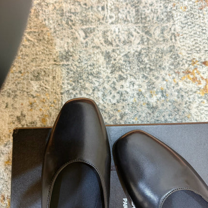 YSL 26S FLAT MULES IN BLACK CALFSKIN
