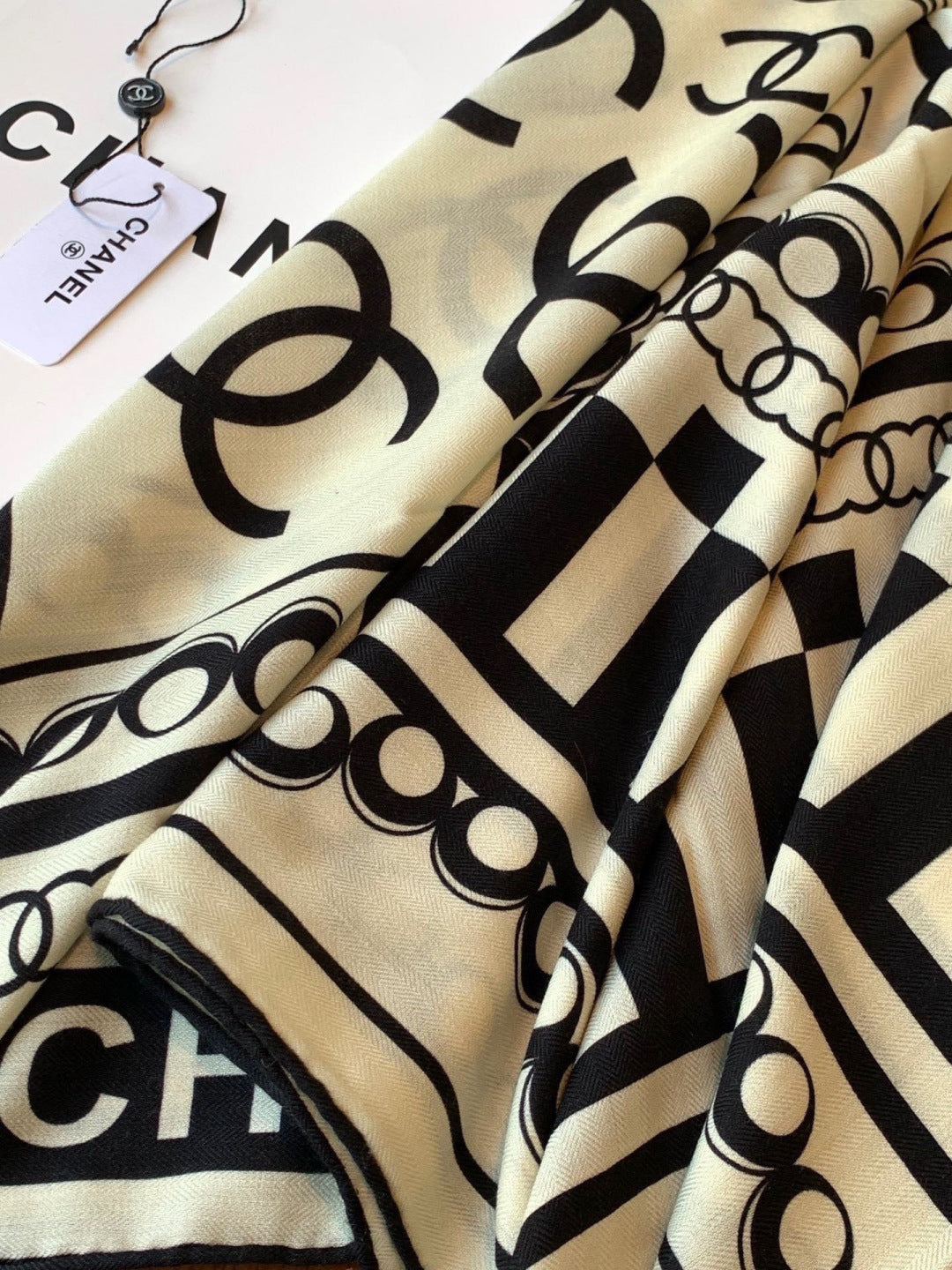CHANEL 26S SCARF 135 IN CASHMERE AND SILK 306114